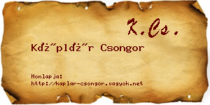 Káplár Csongor névjegykártya