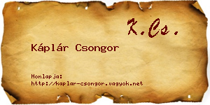 Káplár Csongor névjegykártya