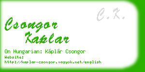 csongor kaplar business card