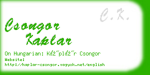 csongor kaplar business card